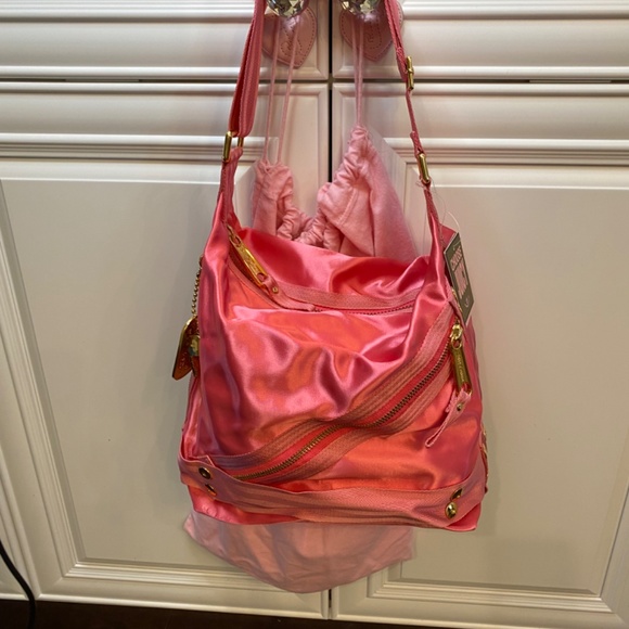 NWT RARE VINTAGE HOT PINK SATIN JUICY COUTURE BAG - Picture 4 of 16